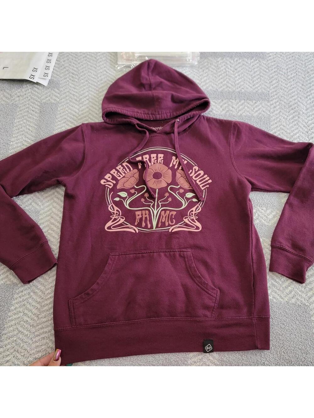 Free People Women's Burgundy and Purple Hoody